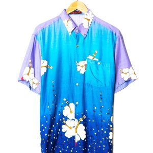 Vinokilo Blue Vintage Hawaiian Shirt 1