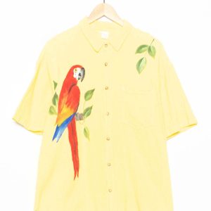 Vinokilo Yellow Vintage Hawaiian Shirt 1