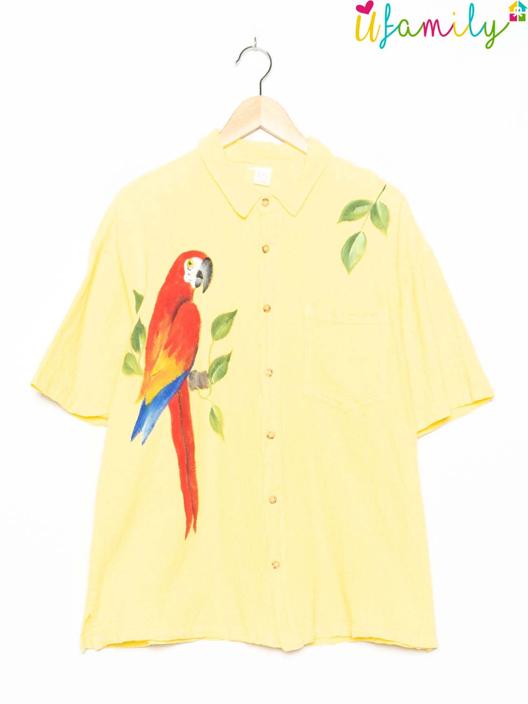 Vinokilo Yellow Vintage Hawaiian Shirt