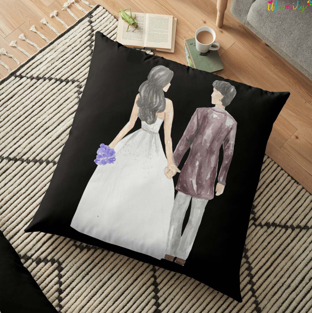 Wedding Couple Love Valentine Gifts Floor Pillow