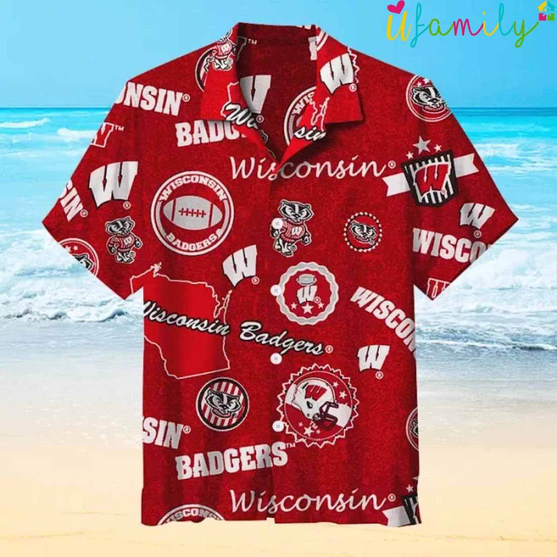 Wisconsin Badgers Vintage Hawaiian Shirt