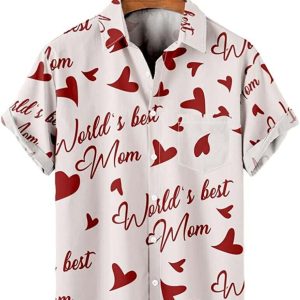 World Best Mom Hawaiian Beach Shirt, Valentines Day