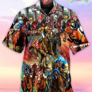 All Over Print Horse Racing Hawaiian Shirts