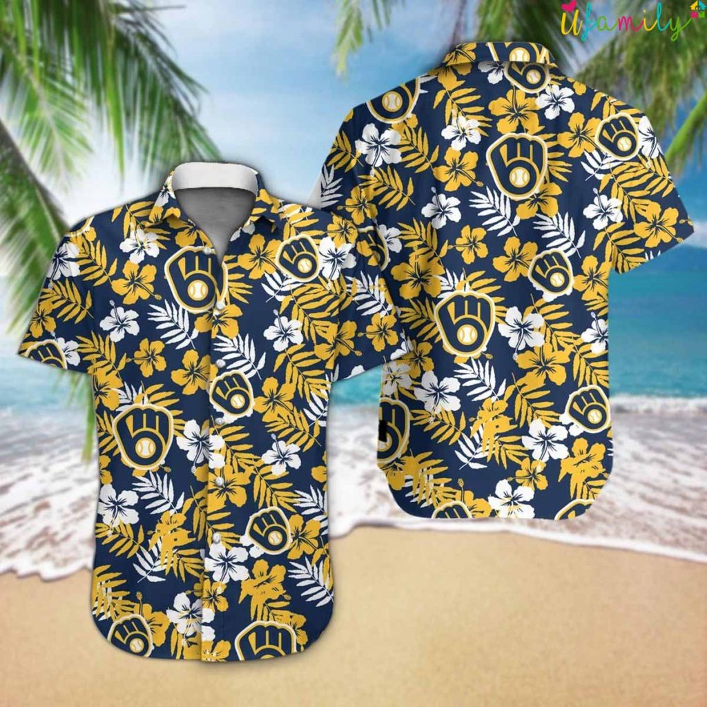 Baseball Gloves Milwaukee Brewers Hawaiian Shirt