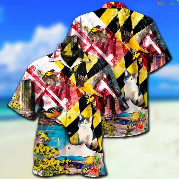 Maryland State Cat Hawaiian Shirt