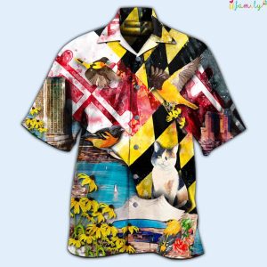 Beautiful Cat Maryland State Hawaiian Shirt 2 1