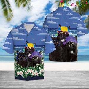 Black Cat Diving Beach Hawaiian Shirt 3