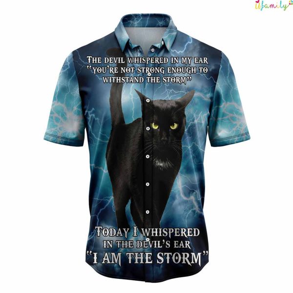 Black Cat Storm Hawaiian Shirt