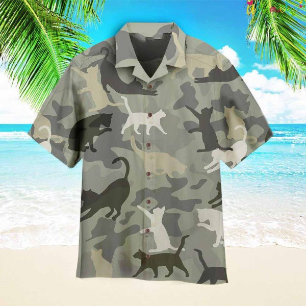 Camo Cat Camouflage Hawaiian Shirt