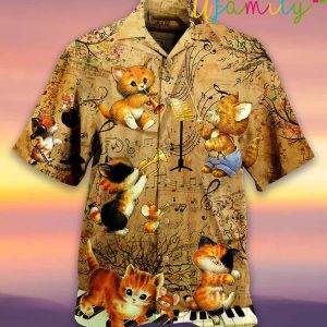 Cat Baby Love Music Hawaiian Shirt 2 1