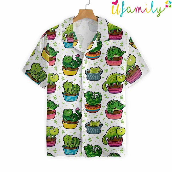 Cat Cactus Hawaiian Shirt