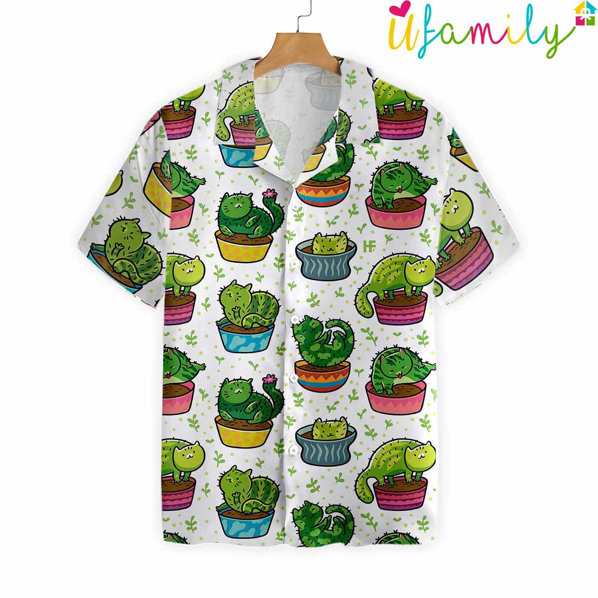 Cat Cactus Hawaiian Shirt