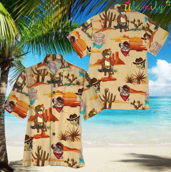 Cat Cowboy Hawaiian Shirt
