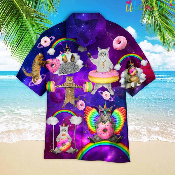 Cat Donuts In Amazing Galaxy Hawaiian Shirt