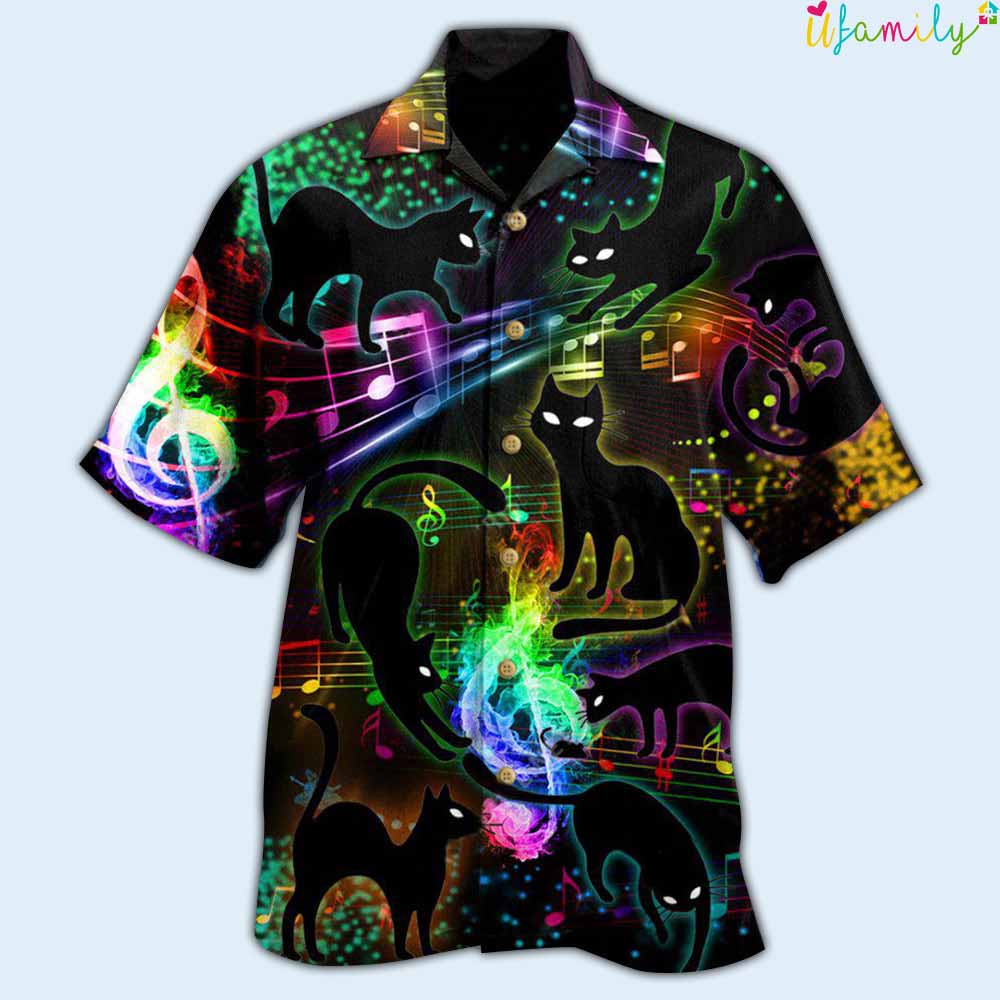 Cat Music Notes The Magical Light Hawaiian Shirt