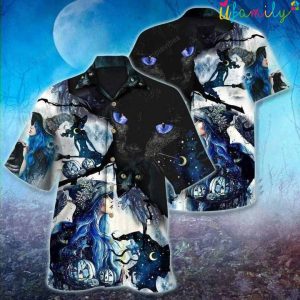 Cat Witch Mystery Halloween Hawaiian Shirt