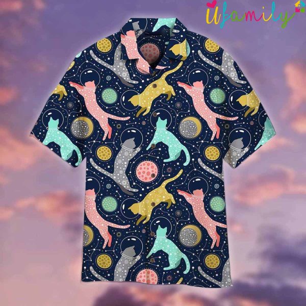 Cats In Space Cosmic Hawaiian Shirt