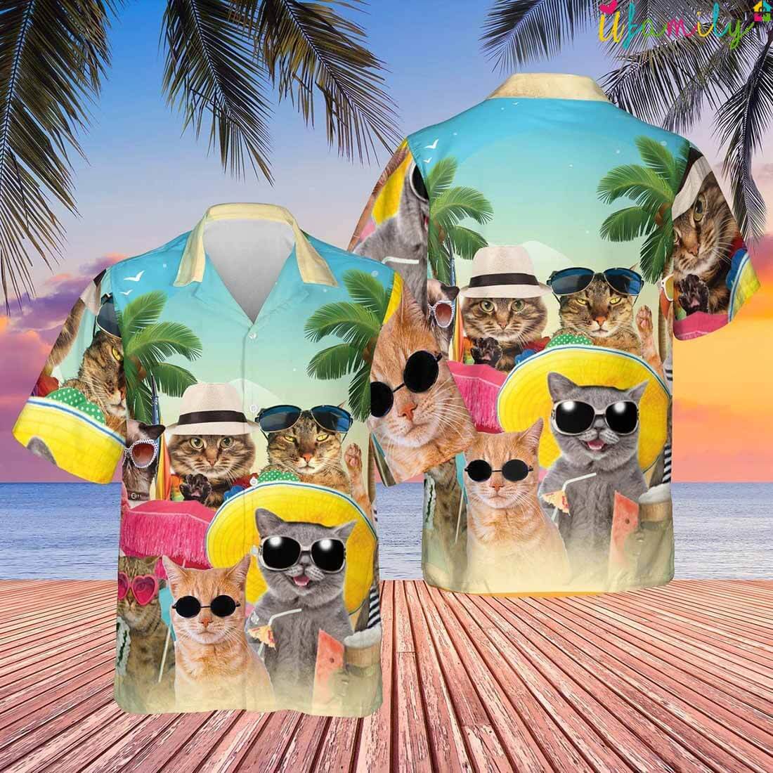 Cats On Holiday Hawaiian Shirt
