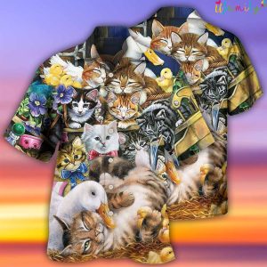 Cats With Ducks Hawaiian Shirt 1