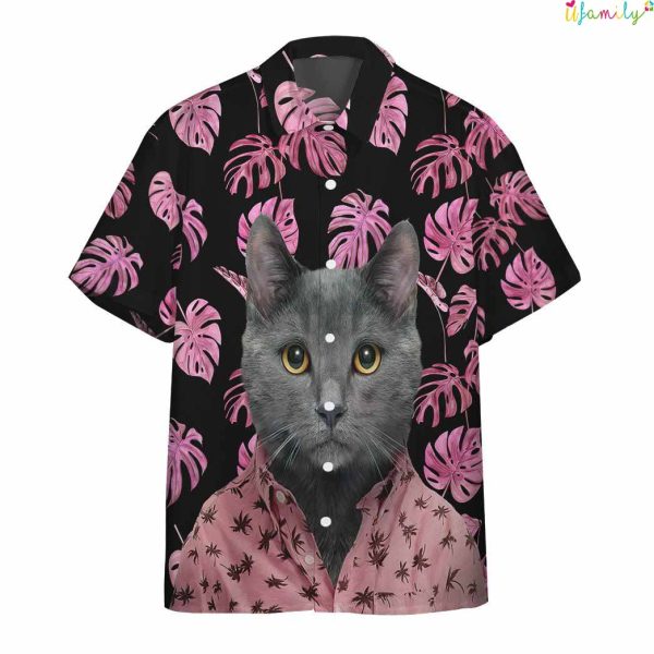 Chartreaux Cat Pink Hawaiian Shirt