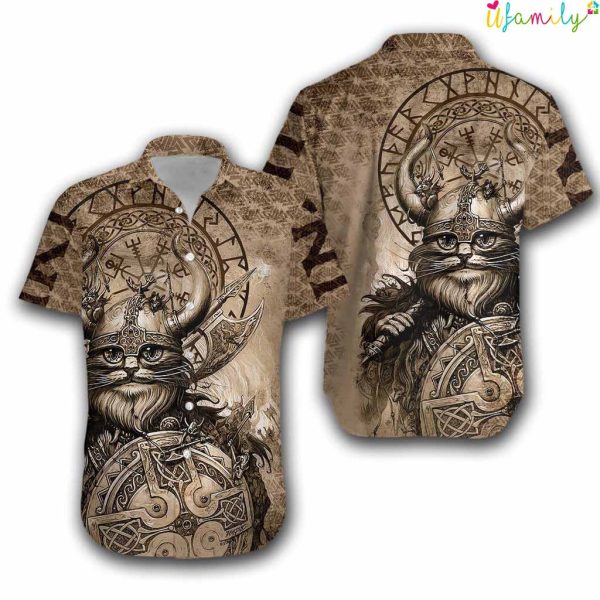 Classic Cat Viking Hawaiian Shirt