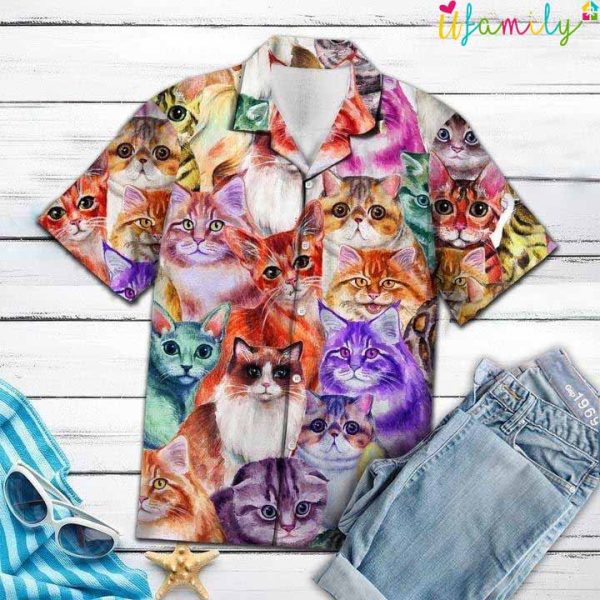 Colorful Cat Gifts Hawaiian Shirt