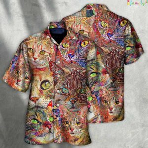 Cat Art Cute Hawaiian Shirt