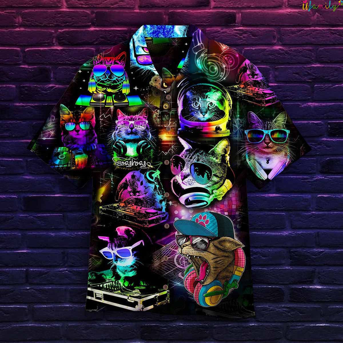 DJ Disco Cat Hawaiian Shirt