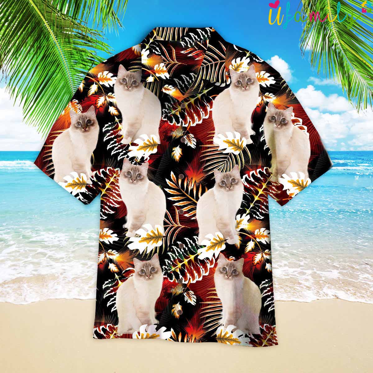 Exotic Pet Cat Jungle Tropical Patter Hawaiian Shirt