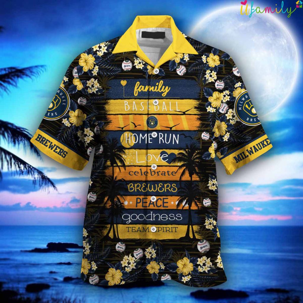 Family Baseball Milwaukee Brewers Hawaiian Shirt