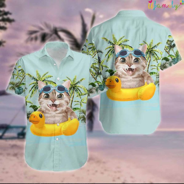 Floatting Cat Beach Hawaiian Shirt