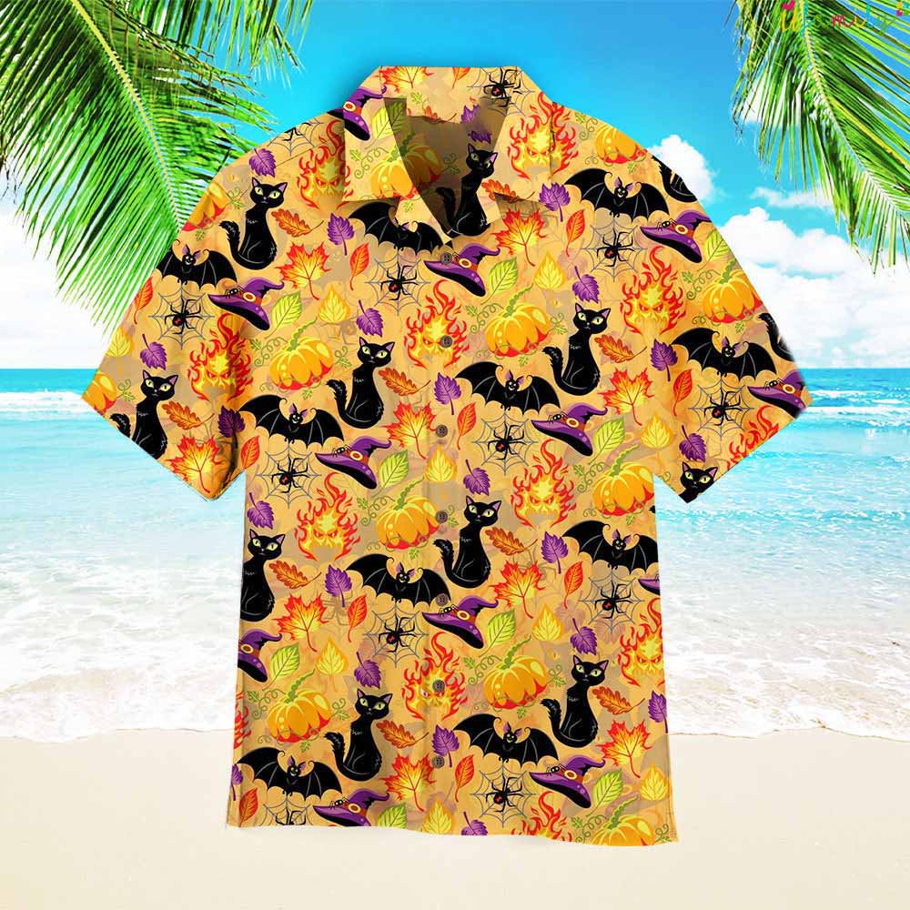 Funny Fire Cats Hawaiian Shirt
