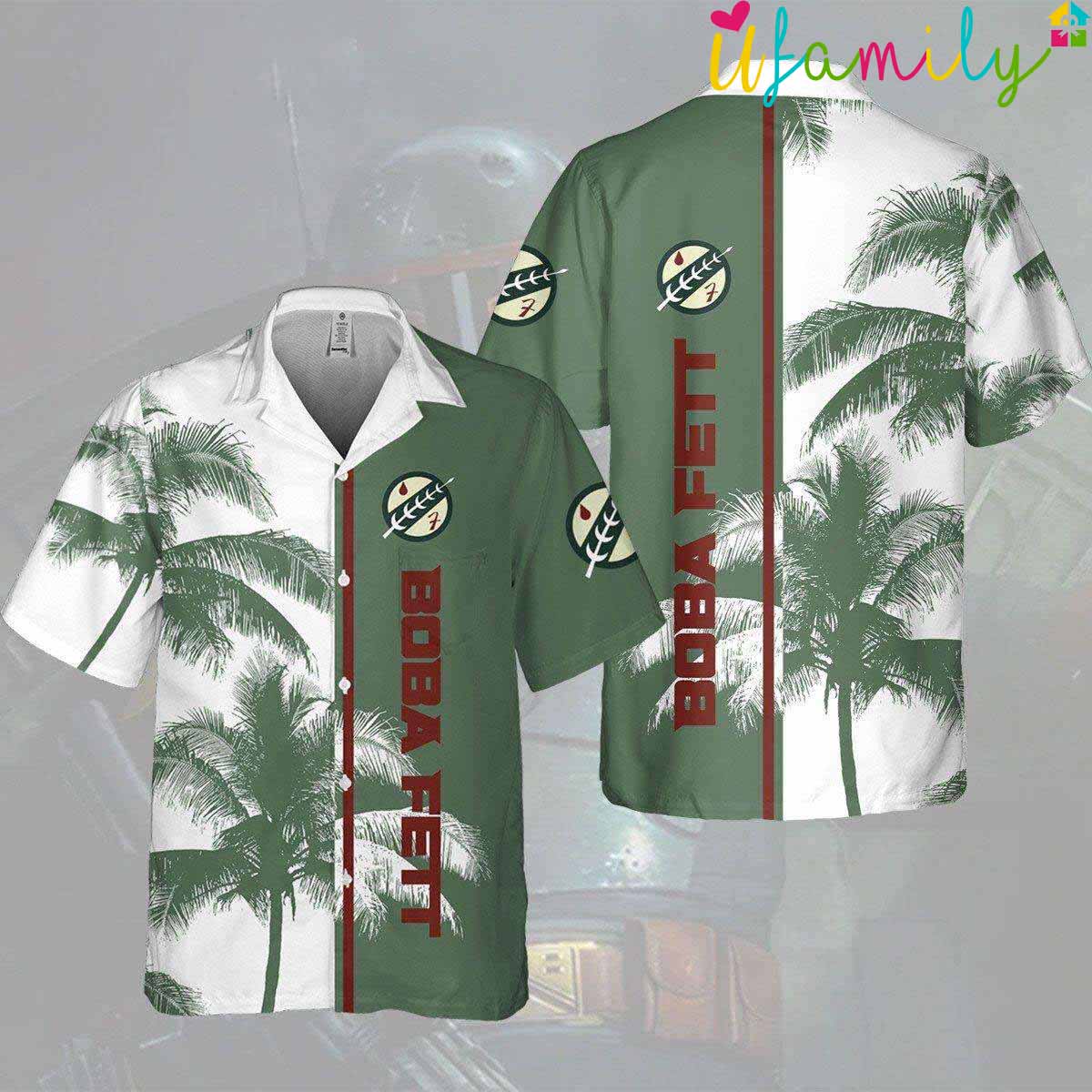 Green White Star Wars Boba Fett Hawaiian Shirt