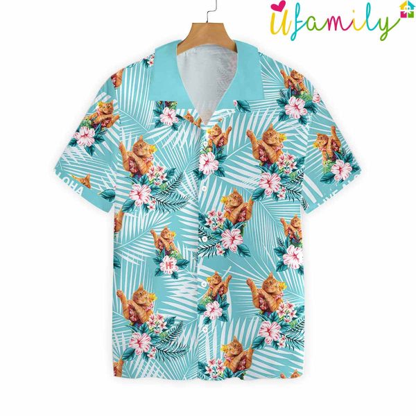 Hawaiian Cat Flower,Cat In Hawaiian Shirt