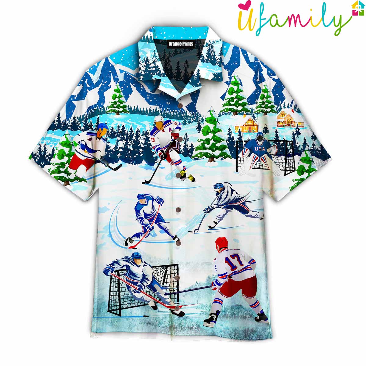 Ice Hockey Hawaiian Shirt