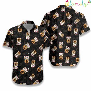 Lucky Gold Cat Bitcoin Hawaiian Shirt 1