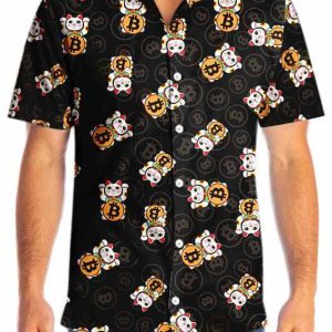 Lucky Gold Cat Bitcoin Hawaiian Shirt 3