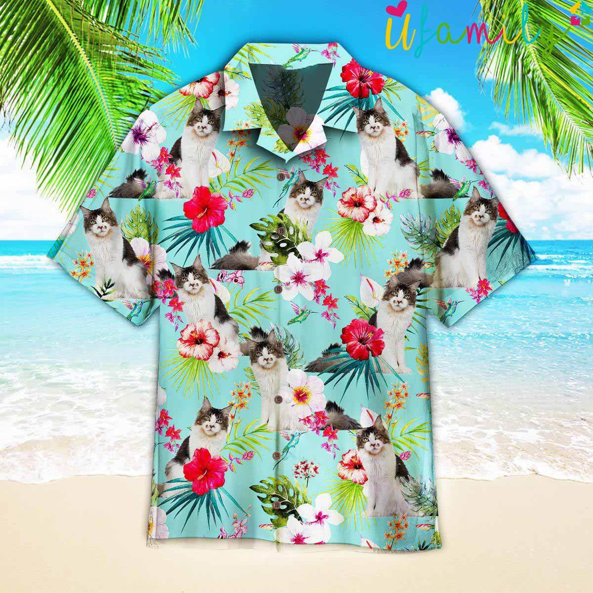 Maine Coon Cats Lover Pattern Hawaiian Shirt