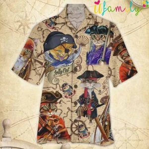 Pirate Cats Desert Island Hawaiian Shirt