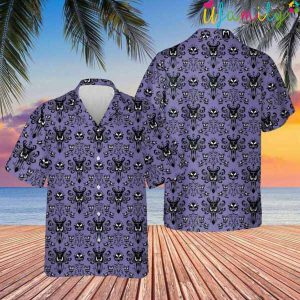 Purple Halloween Haunted Mansion Hawaiian Shirt