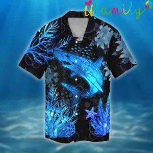 Shark Blue Hawaii Shirt