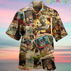 Sky Cat Pilot Hawaiian Shirt 2 1