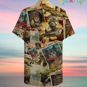 Sky Cat Pilot Hawaiian Shirt 3 1