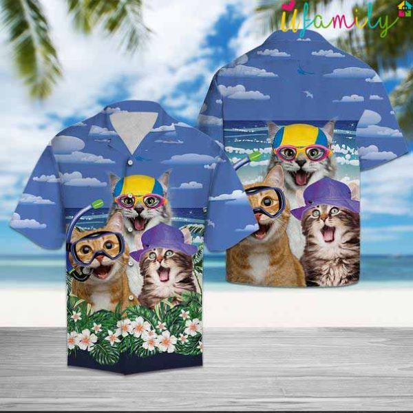 Summer Cats Beach Hawaiian Shirt
