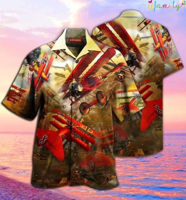 Tropical Beach Hawaiian Shirt Airplanes