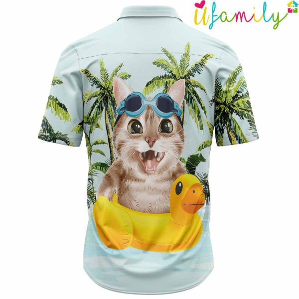 Tropical Cat Beach Hawaiian Shirt