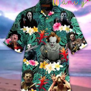 Tropical Characters Horror Movie Hawaiian Shirt