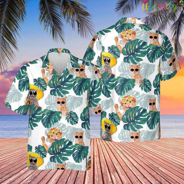 Tropical Coconut Cat Hawaiian Shirt