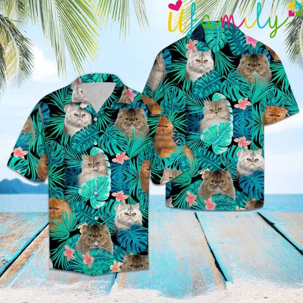 Tropical Cute Persian Cats Hawaiian Shirt