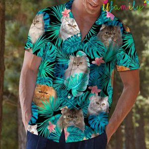 Tropical Cute Persian Cats Hawaii Shirt 2